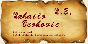 Mahailo Beoković vizit kartica